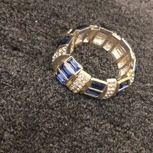 Silver and Navy Blue Bracelet